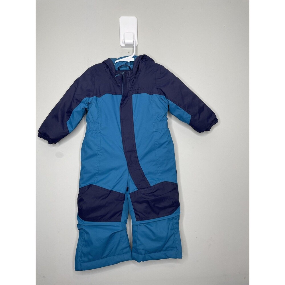 L.L. Bean Snowsuit Boys 12-18 Months Blue Hooded Insulated Ski Grow Cuffs